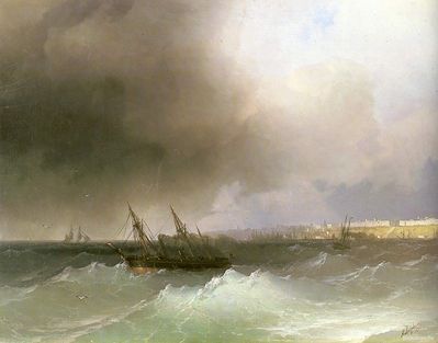 Айвазовский Иван Константинович (1817-1900)
Вид Одессы с моря. 
