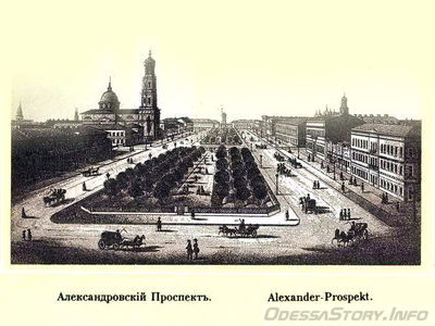 Александровский проспект
В 1794 году инженер-полковник Франц Деволан предусмотрел создание в городе проспекта с двумя базарными площадями. Так возник Александровский проспект, названный именем царя Александра I, с Греческой и Старо-базарной площадями, на которых появились базары Греческий и Вольный рынок (впоследствии Старый базар). Но часть задуманного воплотить в жизнь не удалось. Деволан проектировал Александровский проспект как главную магистраль, ось города от порта через Военный спуск к базарным площадям. Но из-за амбиций богатых застройщиков в начале и в конце проспекта, он был фактически закупорен наглухо частными зданиями.

Ссылки по истории Александровского проспекта:

http://obodesse.at.ua/publ/aleksandrovskij_prospekt_ot_ulicy_bunina_do_uspenskoj/1-1-0-59

