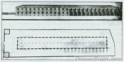 Приморская, 1
склад, обмерный чертеж М.Минкуса, 1924 год
